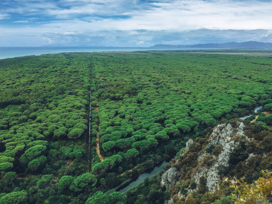 Felülnézet a Maremma Nemzeti Parkra