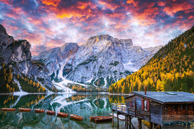 Lago di Braies, az ég tükre